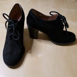 Lucky Brand Black Suede Lace-Up Boots